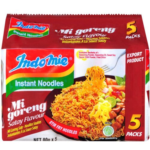 Indomie Fried Instant Noodles, Mi Goreng Satay (400g, 5 pack)