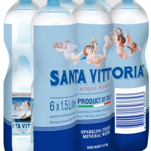 Santa Vittoria Italian Mineral Sparkling Water (6 x 1.5L)