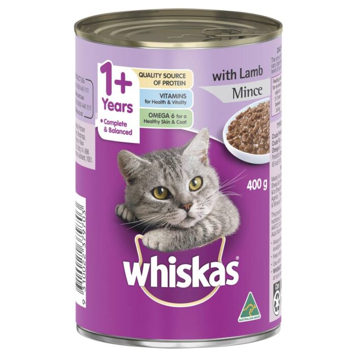 Whiskas Lamb Mince Wet Cat Food 1+ Years (400g)