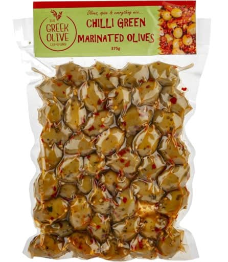The Greek Olive Company Chilli Green Marinated Olives 375g
