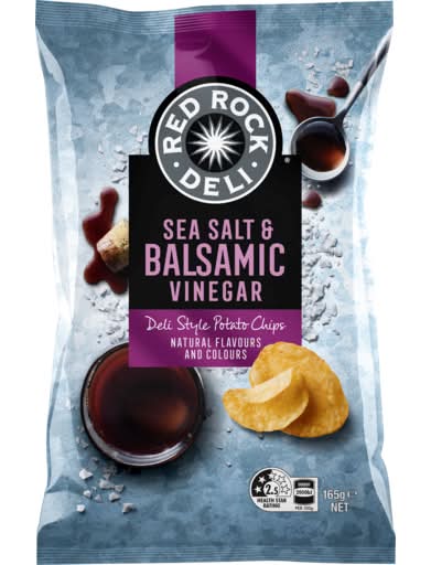 Red Rock Deli Potato Chips, Sea Salt-Balsamic Vinegar (165g)