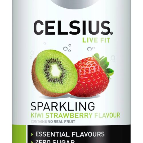 Celsius Live Fit Sparkling Energy Drink, Kiwi Strawberry (330mL)