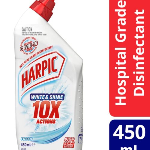 Harpic White & Shine Toilet Cleaner Bleach, Fresh (450mL)