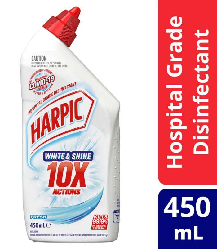 Harpic White & Shine Toilet Cleaner Bleach, Fresh (450mL)