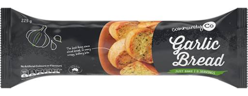 Community Co  Frozen Garlic Bread (225g)