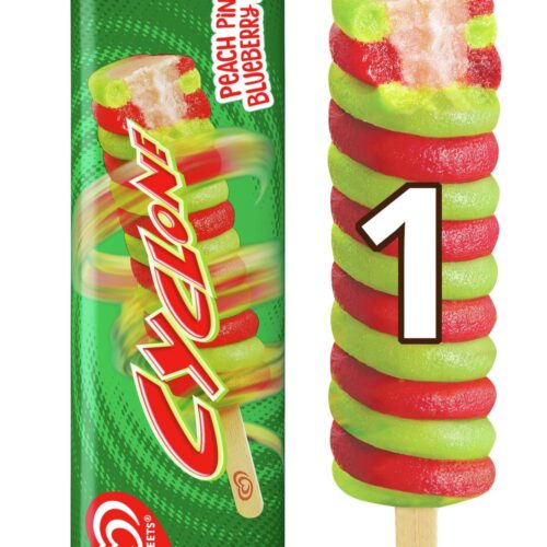 Streets Cyclone Ice Block Paddle Pop, Peach-Pineapple-Blueberry (90mL)