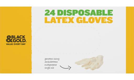 Black & Gold Latex Gloves