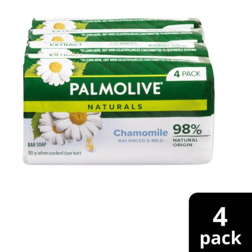 Palmolive Naturals Balanced & Mild Extracts Bar Soap, Chamomile (360g, 4 pack)