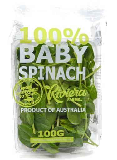 Riviera Farms 100%25 Baby Spinach (100g)