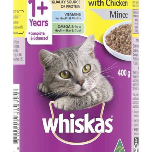 Whiskas Chicken Mince Adult Wet Cat Food (400g)