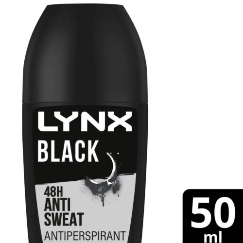 Lynx Men Anti-Perspirant Roll on Deodorant Black Provides 48 Hour Sweat Protection (50mL)