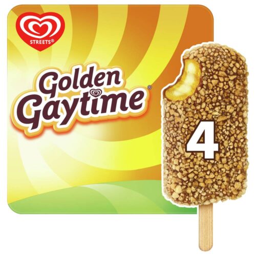 Golden Gaytime Crunchy Cookie Ice Cream Sticks, Creamy Toffee-Vanilla (400mL, 4 pack)